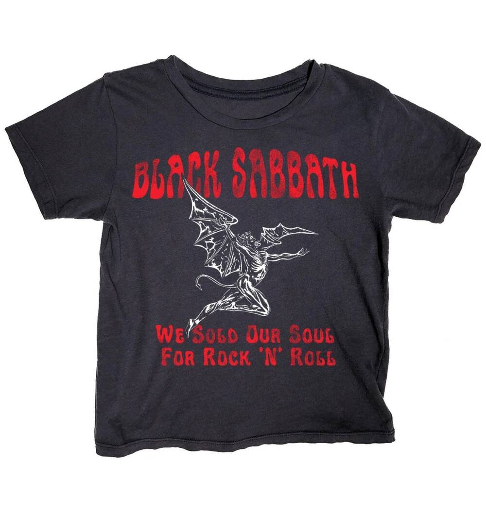 NEW ROWDY SPROUT kid's black sabbath short sleeve tee in black